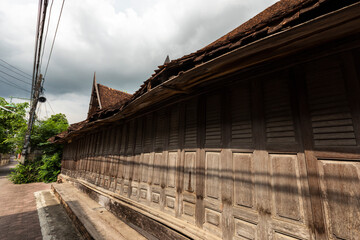 Trok Ban Chin, Old wooden building used to trade on two sides of a small alley, Tak, Thailand