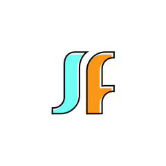 vector logo J alphabet JF icon illustration 