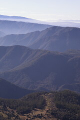 view of the volcanic mountains