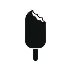 Popsicle ice cream with bite simple vector icon design 
