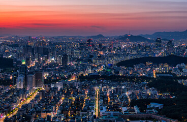 Fototapeta na wymiar view of Seoul city, South Korea.