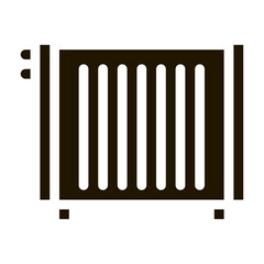 Home Water Radiator Heating Equipment glyph icon . Cool And Humidity, Airing, Ionisation And Heating Pictogram. Conditioning Related Monochrome Illustration