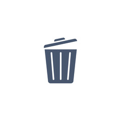 Trash can icon. Trash open outline vector illustration isolated on white background