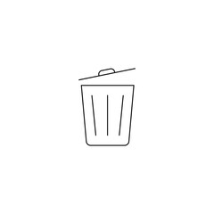 Trash can linear open icon. Trash line outline vector illustration isolated on white background