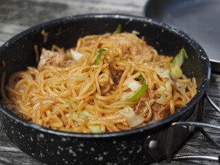 登山で作る焼きそば