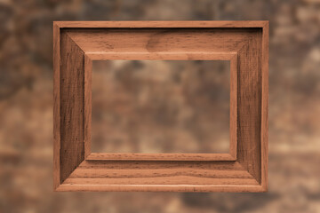 brown wooden frame on brown blurry background