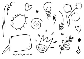 Hand drawn set elements, for concept design. vector illustration.