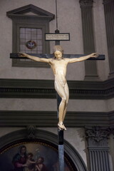 Italia, Toscana, Firenze, Chiesa di Santo Spirito. Il Cristo di Michelangelo.