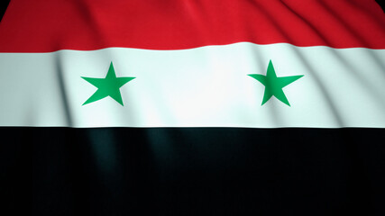 Waving realistic Syria flag background. 3d illustration