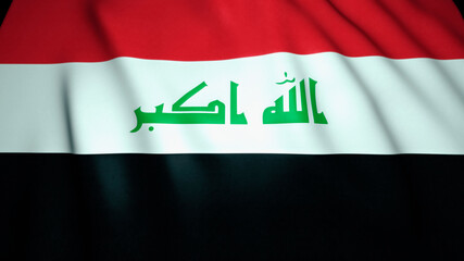 Naklejka premium Waving realistic Iraq flag background. 3d illustration