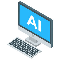 Fototapeta premium Ai software vector in isometric design 