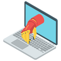 
Online mechanical arm in isometric design 
