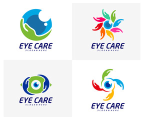 Fototapeta na wymiar Set of Eye care logo design vector template, Creative eye logo concept, Icon symbol, Illustration