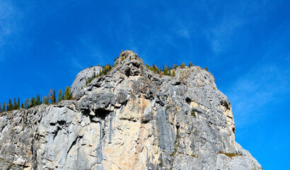 The tops of rocky mountains in the Altai Republic in autumn