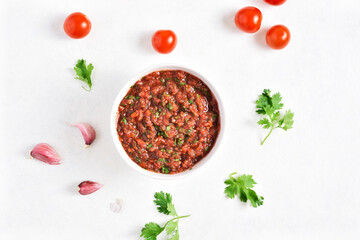 Tomato salsa in bowl