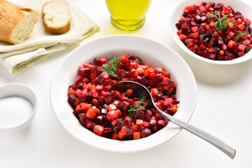 Beet salad in bowl