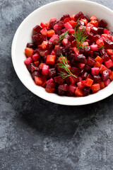 Beet salad in bowl