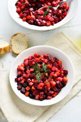 Beet salad in bowl