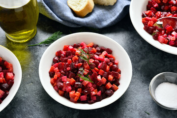 Beet salad in bowl