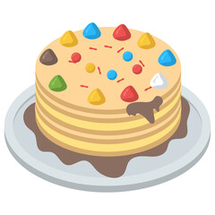 
Isometric design of cake 
