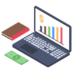 
Financial analysis icon in isometric design.

