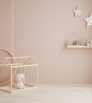 Monochromatic Girls Room In Pastel Pink Colors