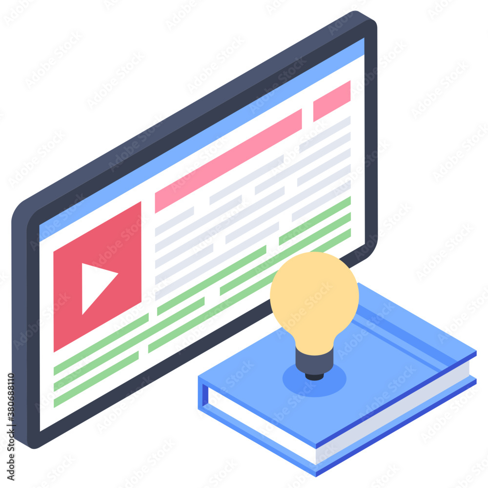 Canvas Prints 
Web video icon, isometric design vector 
