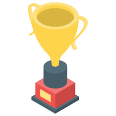 
Award isometric vector, trophy icon 
