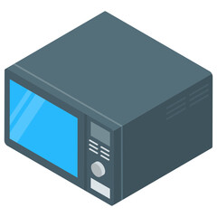 
Microwave oven icon in isometric vector 
