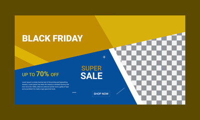 Black Friday sale poster. Commercial discount event banner.