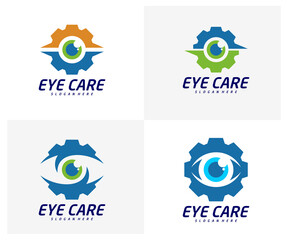 Set of Eye gear logo design vector template, Creative eye logo concept, Icon symbol, Illustration