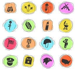 memorial day icon set