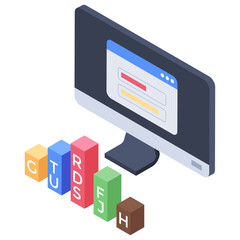 
Isometric icon of keywording 
