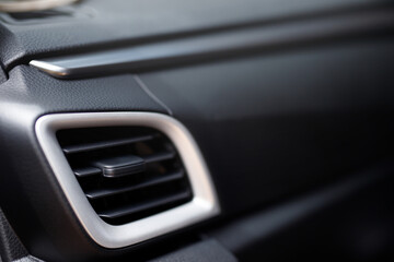Car conditioner system. The air flow inside the Interior of a modern. ducts, deflectors on the  panel.