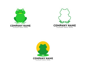 Set of Frog Logo Design Template Vector Illustration