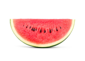Juicy watermelon sliced with seeds isolated on white background. Clipping path.