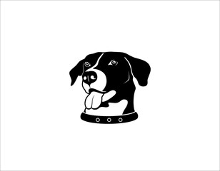 Vector of a dog head on white background