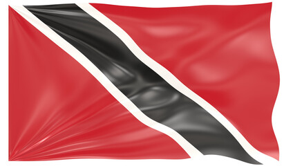3d Illustration of a Waving Flag of Trinidad and Tobago