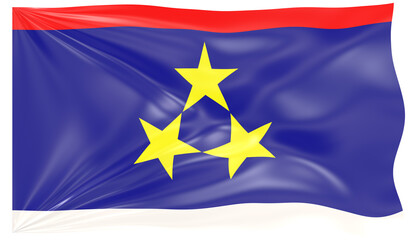 3d Illustration of a Waving Flag of Vojvodina