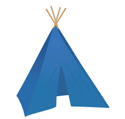 Blue camping tent. vector illustration