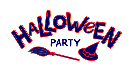 Illustration on the theme of Halloween, lettering, suitable for decorating a holiday, party, posters, flyers, interior