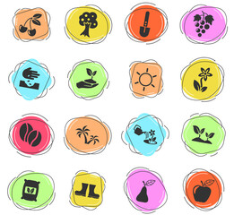 plants icon set