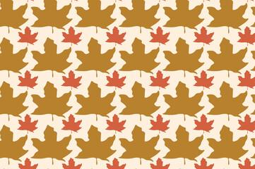 Simple autumn leaf pattern design. suitable for wallpapers and backgrounds
