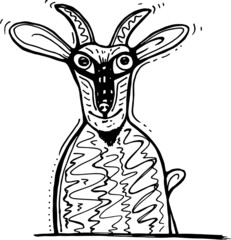 goat stylized vector illustration