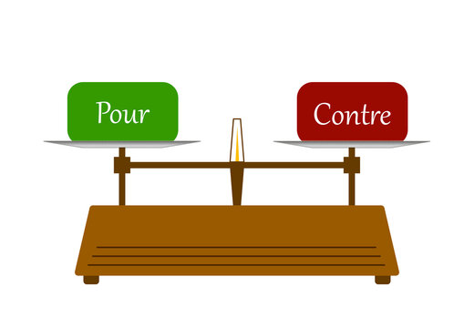 Balance Roberval servant &agrave; peser le pour et le contre