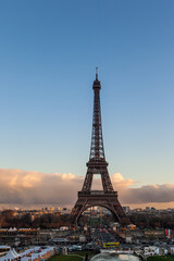 Fototapeta na wymiar Paris cityscape with Eiffel tower at sunset, France.