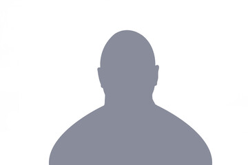 Silhouette of an adult overweight anonymous person on a white background.