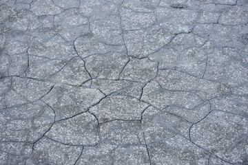 texture of dried gray mud, dried earth