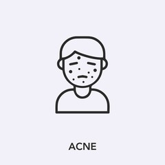 acne icon vector. Linear style sign for mobile concept and web design. acne symbol illustration. Pixel vector graphics - Vector.	