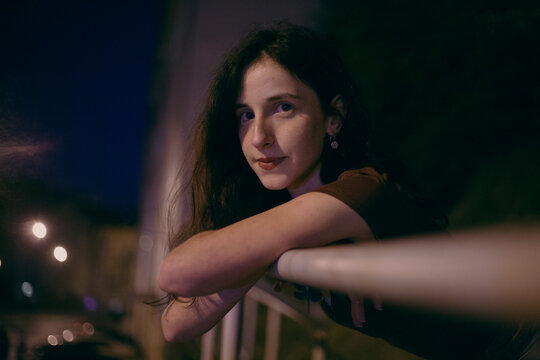 portrait of girl at night